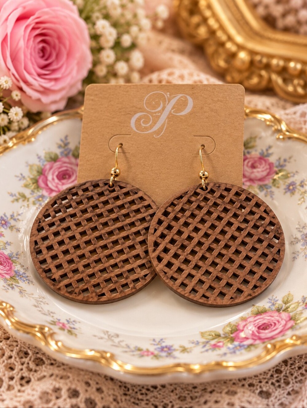 Plunder Brown Woven Earrings